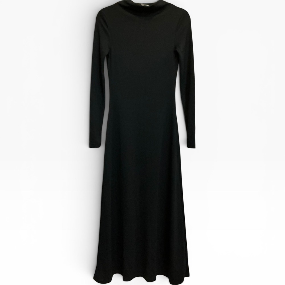 COS Black Cowl Neck Long Sleeve Maxi Dress Modal Blend XS Minimalist Modern - Picture 3 of 6